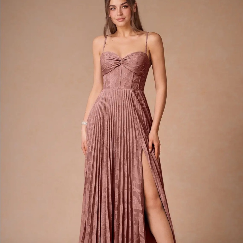 Azazie Dusty Rose Maxi Dress NWT